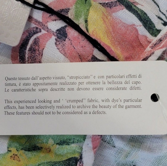 Lungo L'Arno 100% Italian linen palm slip dress size large - Picture 5 of 5